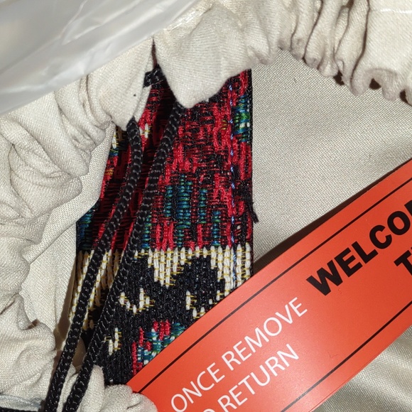 TOTENCARRY Boho Tribal Print STANDARD DUFFLE in Blue Trim (Unisex) - Picture 10 of 16